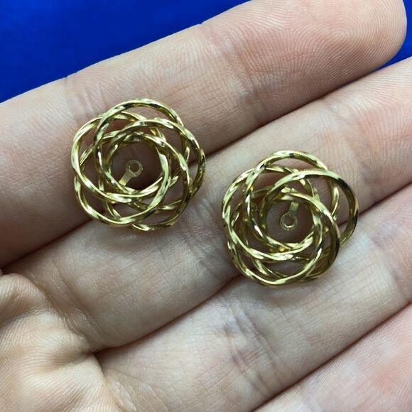 💛 14k Yellow Gold Earring Jackets - Picture 3 of 5